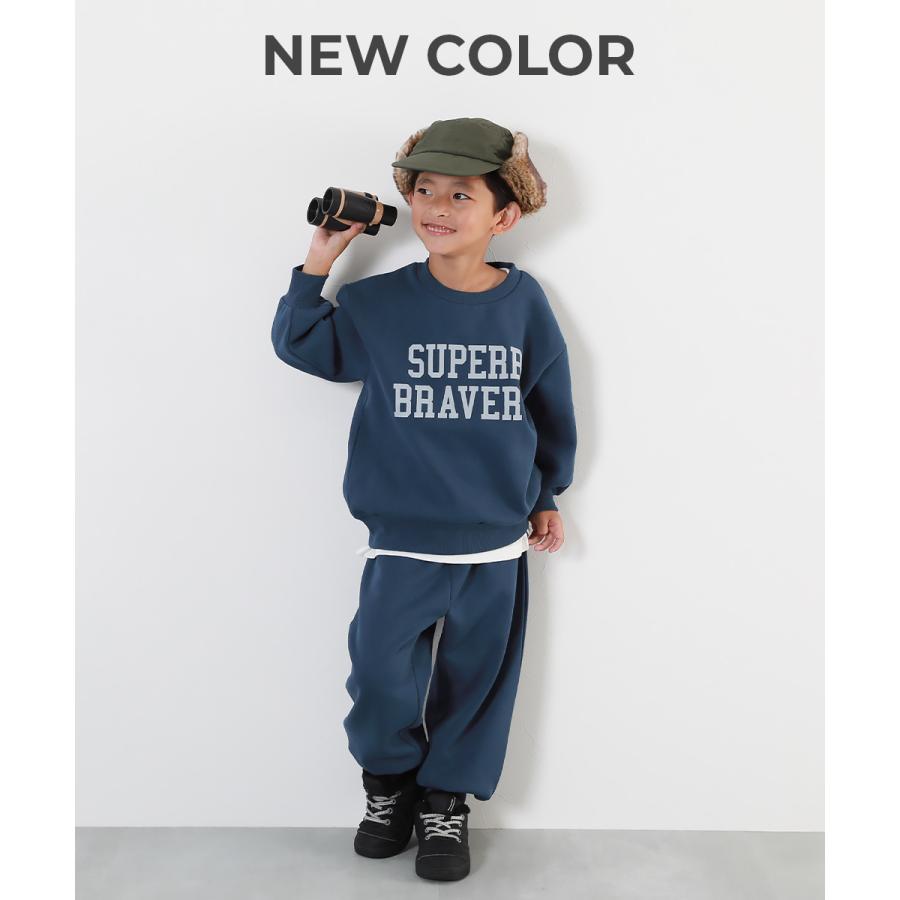 子供服 【普段着でもルームウェアでも】ぽかぽか裏起毛 カレッジロゴ セットアップ キッズ 男の子 女の子 ルームウェア パジャマ デビロック devirock | devirock | 09