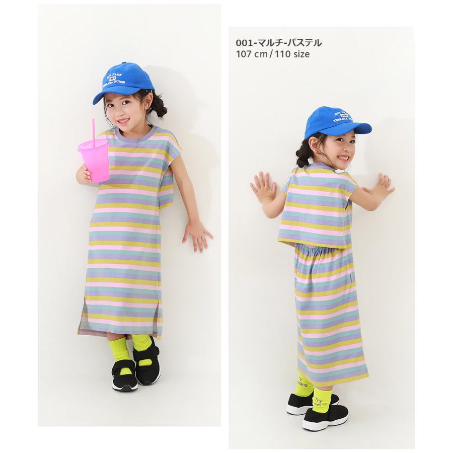 devirock 子供服 バックデザイン 総柄ワンピースキッズ 女の子