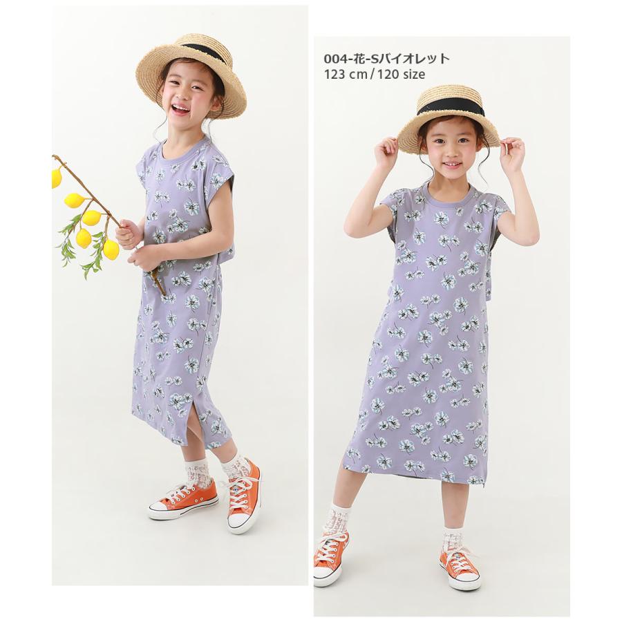 子供服 バックデザイン 総柄ワンピースキッズ 女の子 半袖ワンピース ノースリーブワンピース ワンピース デビロック devirock | devirock | 11