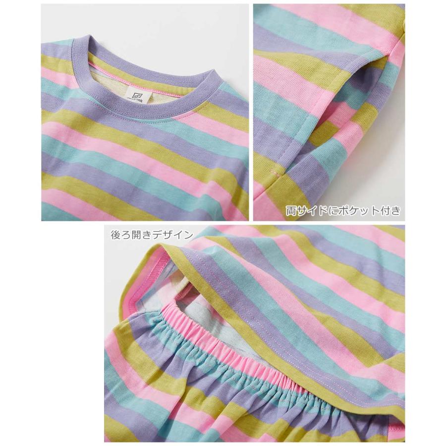 子供服 バックデザイン 総柄ワンピースキッズ 女の子 半袖ワンピース ノースリーブワンピース ワンピース デビロック devirock | devirock | 12