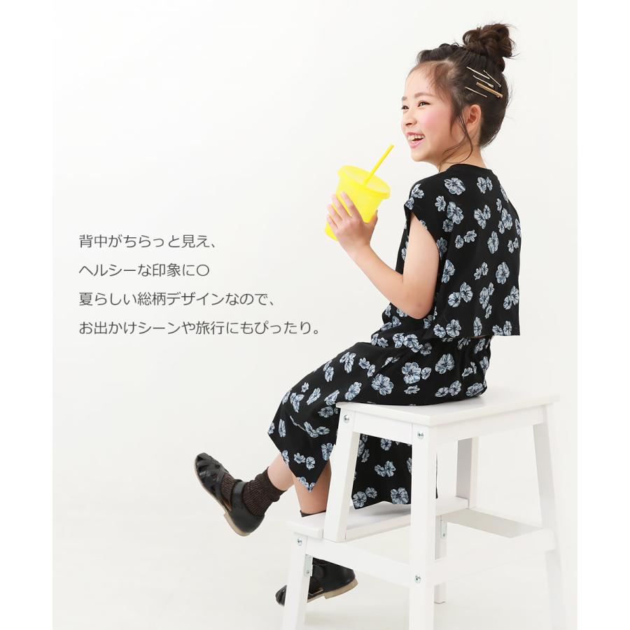 子供服 バックデザイン 総柄ワンピースキッズ 女の子 半袖ワンピース ノースリーブワンピース ワンピース デビロック devirock | devirock | 06