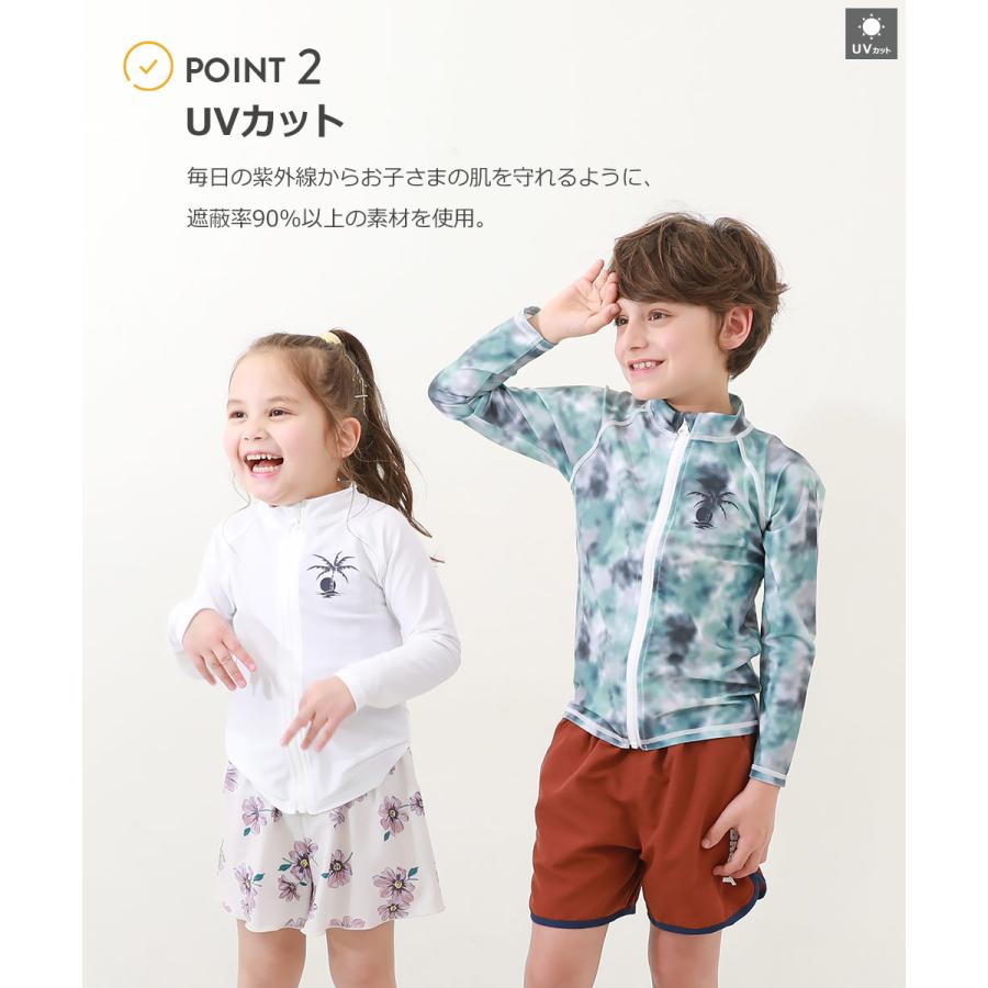 devirock 子供服 メッシュTシャツ付き 3Pセパレート水着キッズ