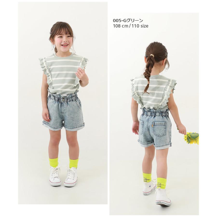 子供服 フリルフレンチスリーブ 半袖Tシャツキッズ ベビー 女の子 トップス 半袖Tシャツ Tシャツ デビロック devirock｜devirockstore｜14