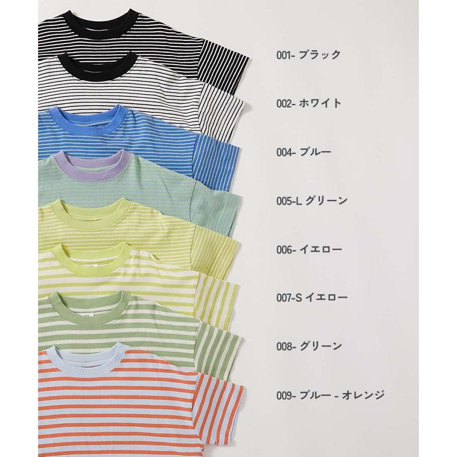 リンクコーデ 親子コーデ おそろい リンク 耐久 Tシャツ トップス 綿100% お洗濯してもよれにくい ビッグシルエット 大人 ボーダー 半袖Tシャツ devirock | devirock | 16