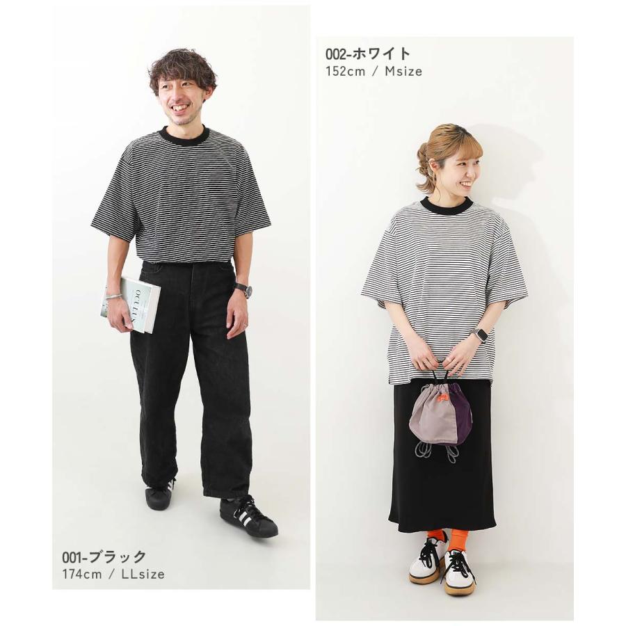 リンクコーデ 親子コーデ おそろい リンク 耐久 Tシャツ トップス 綿100% お洗濯してもよれにくい ビッグシルエット 大人 ボーダー 半袖Tシャツ devirock | devirock | 22