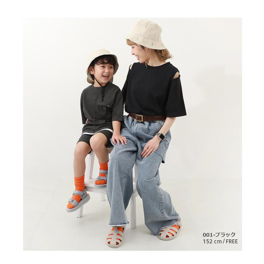 子供服 【なつこさんコラボ】防汚 大人 肩スリット 半袖Tシャツキッズ 女の子 トップス 半袖Tシャツ Tシャツ デビロック devirock | devirock | 11