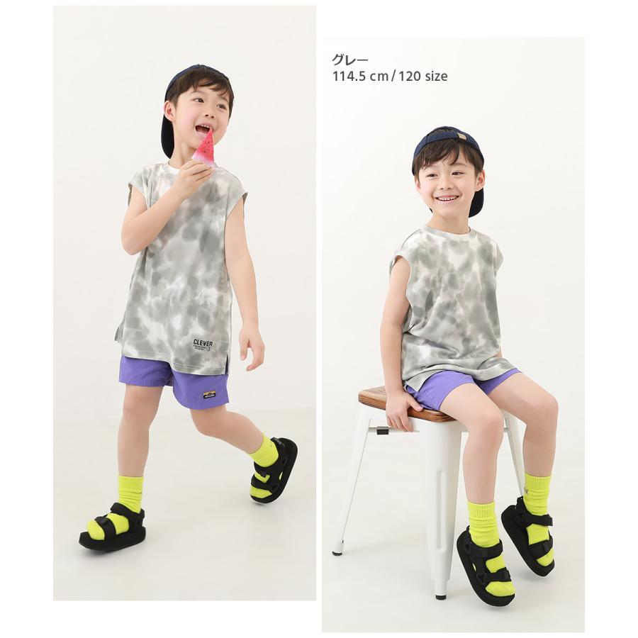 【アウトレット】子供服 サラっとストレッチ メッシュ タイダイタンクキッズ   トップス タンクトップ キャミソール ノースリーブ デビロック devirock | devirock | 09
