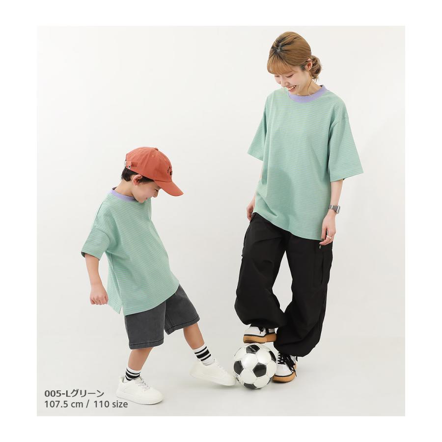 子供服 ビッグシルエット ボーダー 半袖Tシャツキッズ ベビー 男の子 女の子 トップス 半袖Tシャツ Tシャツ デビロック devirock｜devirockstore｜21