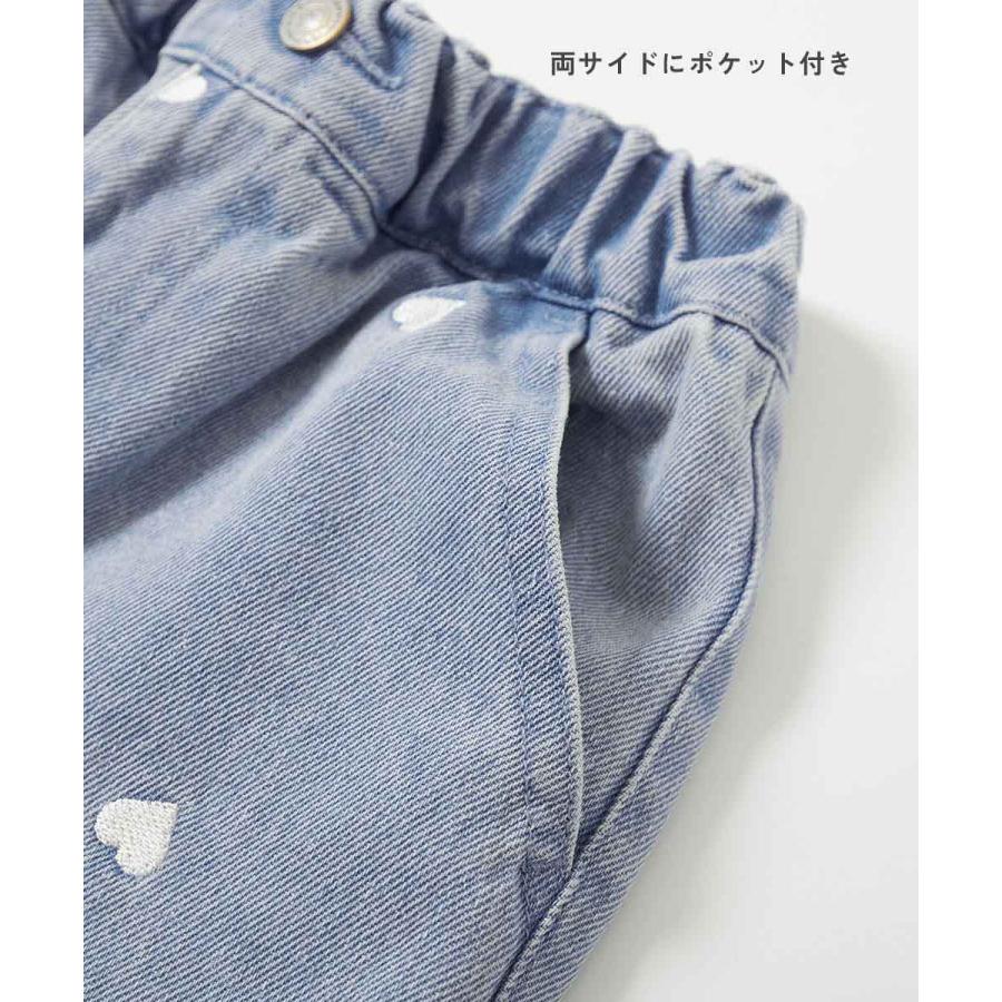 デニムパンツ ロングパンツ 長ズボン ボトムス ハートと花がえらべる 刺繍 デニム ワイドパンツ キッズ 子供服 女の子  デビロック devirock 26ss_girls | devirock | 17