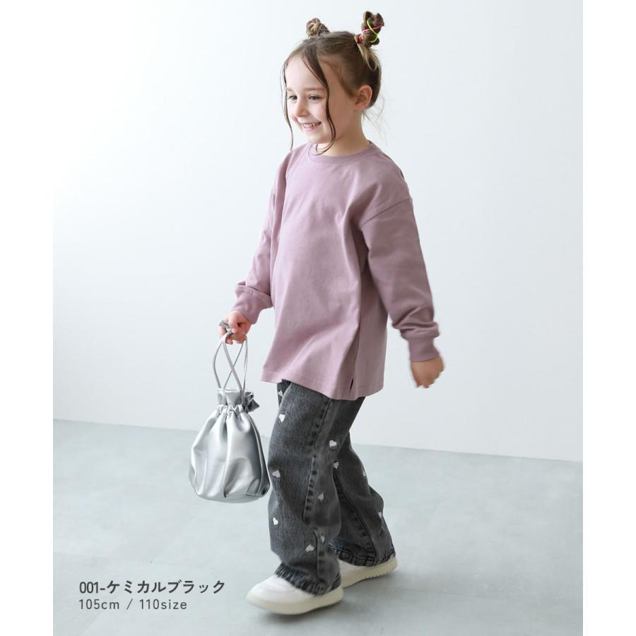 デニムパンツ ロングパンツ 長ズボン ボトムス ハートと花がえらべる 刺繍 デニム ワイドパンツ キッズ 子供服 女の子  デビロック devirock 26ss_girls | devirock | 09