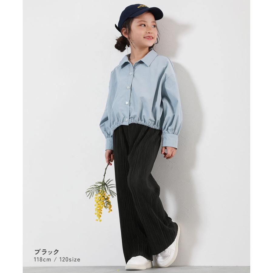 ロングパンツ 長ズボン ボトムス セルフカット プリーツ ワイドパンツ キッズ 子供服 女の子  デビロック devirock | devirock | 07