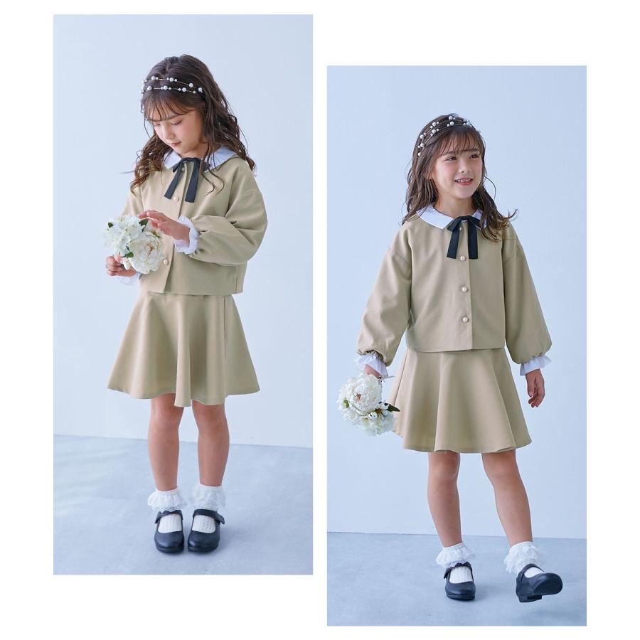 フォーマルスーツ セット フォーマルウェア 入学式 卒業式 入園式 卒園式 結婚式 発表会 七五三 フォーマル ガールズノーカラー 無地セットアップ キッズ | devirock | 19