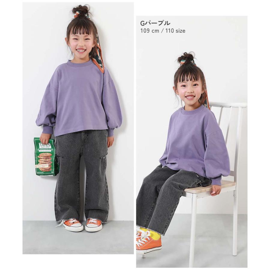 長袖tシャツ キッズ ロンt 子供服 女の子 綿100% ヘビーウェイト ボリュームスリーブ トップス デビロック devirock | devirock | 07