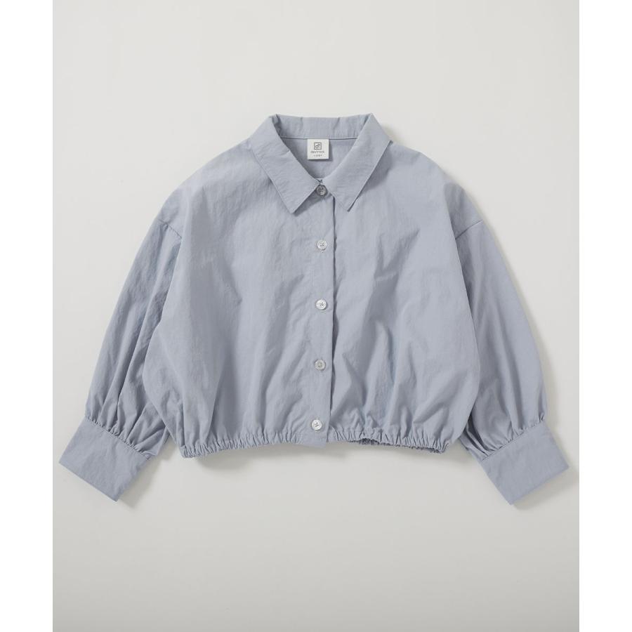 シャツ ブラウス 前開き トップス 裾ギャザー クロップド丈 ナイロンシャツジャケット キッズ 子供服 女の子  デビロック devirock | devirock | 14