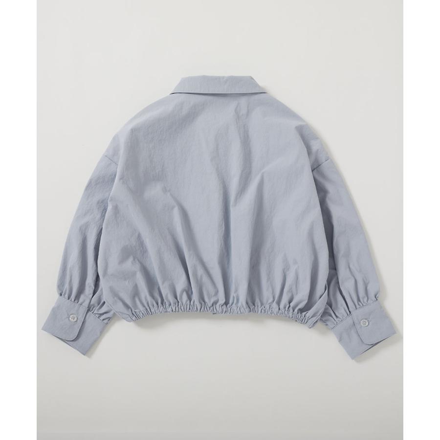 シャツ ブラウス 前開き トップス 裾ギャザー クロップド丈 ナイロンシャツジャケット キッズ 子供服 女の子  デビロック devirock | devirock | 15