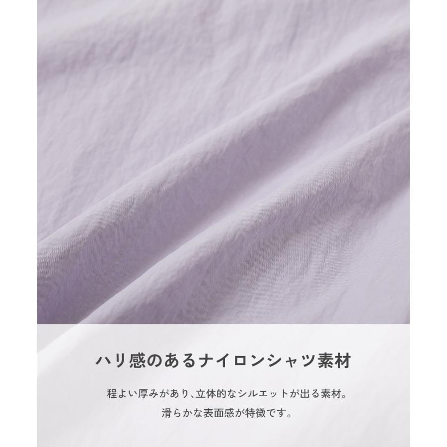 シャツ ブラウス 前開き トップス 裾ギャザー クロップド丈 ナイロンシャツジャケット キッズ 子供服 女の子  デビロック devirock | devirock | 04