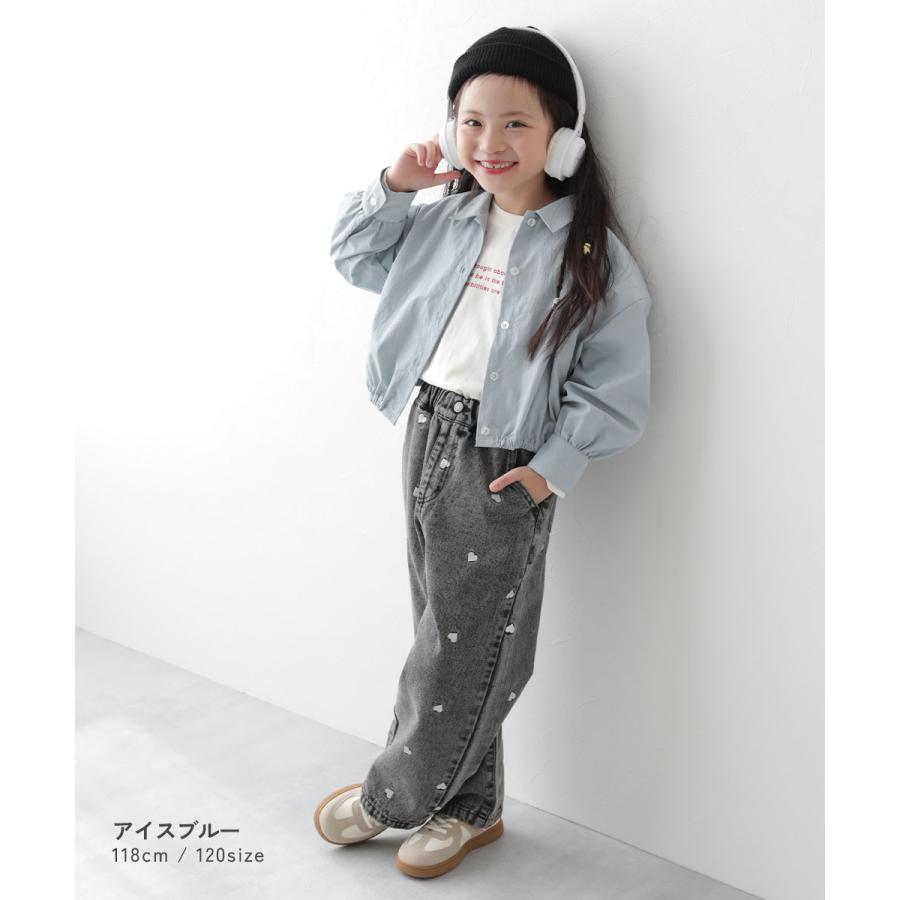 シャツ ブラウス 前開き トップス 裾ギャザー クロップド丈 ナイロンシャツジャケット キッズ 子供服 女の子  デビロック devirock | devirock | 06