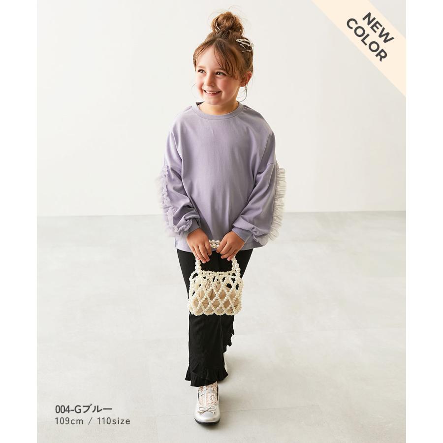 ロンT トップス 袖チュール 長袖Tシャツ キッズ 子供服 女の子  デビロック devirock | devirock | 10