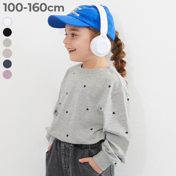 ロンT トップス ハート総柄 長袖Tシャツ キッズ 子供服 女の子  デビロック devirock 26ss_girls | devirock