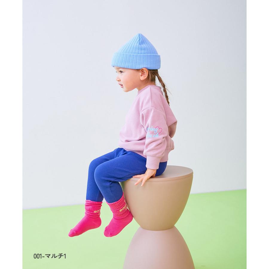 入園 入学 通園 通学 小学校 幼稚園 保育園 運動会 カラーソックス 派手 靴下 親子で使える 3足セット ネオンカラー ロゴソックス キッズ 子供服 devirock | devirock | 14