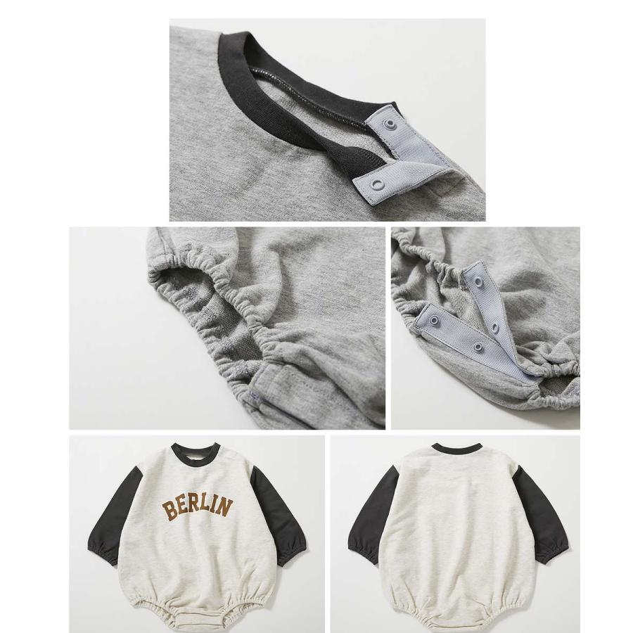 子供服 綿100％ バイカラー スウェットロンパースキッズ 男の子 女の子 カバーオール ロンパース 出産祝い デビロック devirock | devirock | 20