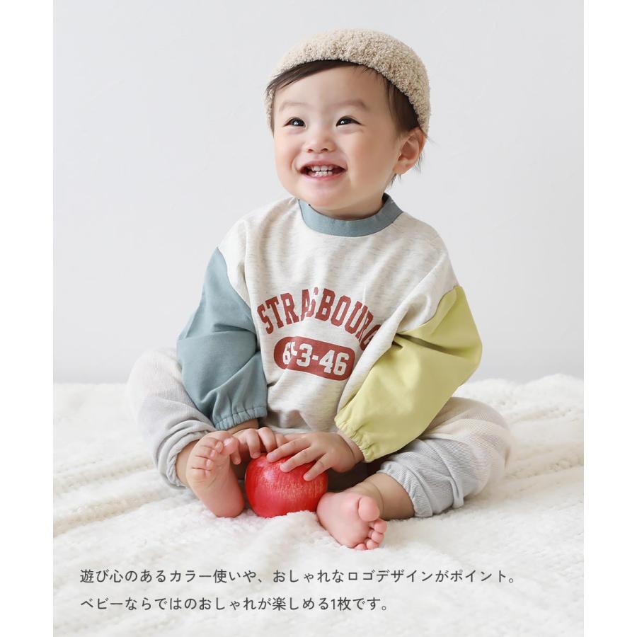 子供服 綿100％ バイカラー スウェットロンパースキッズ 男の子 女の子 カバーオール ロンパース 出産祝い デビロック devirock | devirock | 10