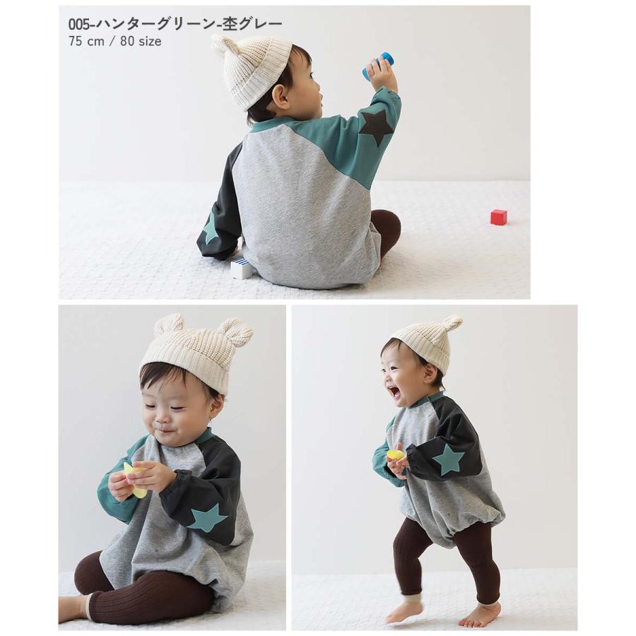 子供服 綿100%  エルボーパッチ スウェットロンパースキッズ 男の子 女の子 カバーオール ロンパース 出産祝い デビロック devirock | devirock | 11