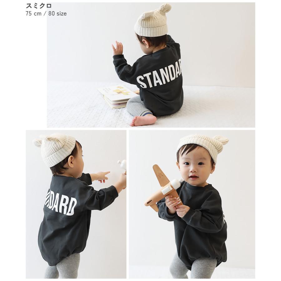 子供服 綿100% STANDARD バックロゴプリント スウェットロンパースキッズ 男の子 女の子 カバーオール ロンパース 出産祝い デビロック devirock | devirock | 11