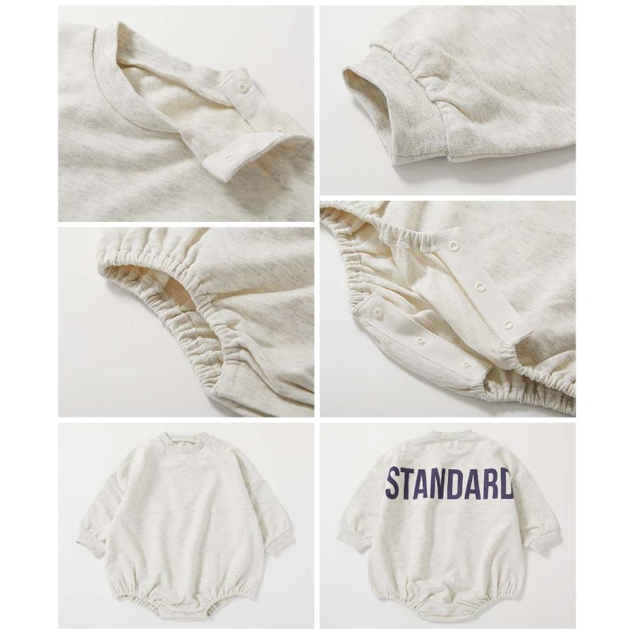 子供服 綿100% STANDARD バックロゴプリント スウェットロンパースキッズ 男の子 女の子 カバーオール ロンパース 出産祝い デビロック devirock | devirock | 16