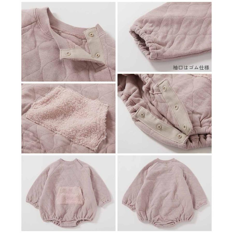 子供服 ニットキルト ボアポケットロンパースキッズ 男の子 女の子 カバーオール ロンパース 出産祝い デビロック devirock | devirock | 11