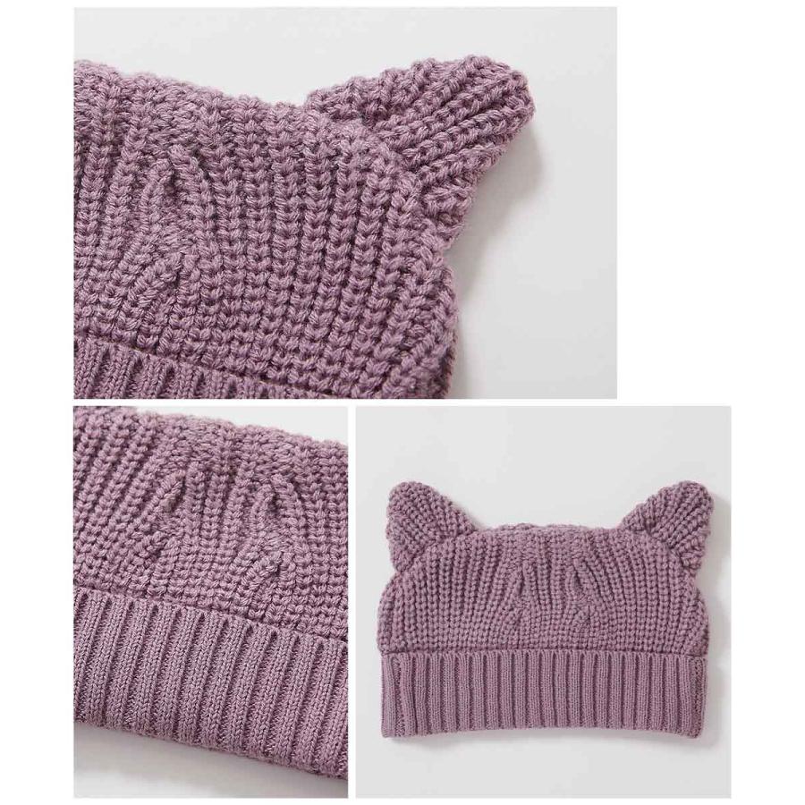 洗える ベビー おでこがチクチクしない どうぶつ耳付きニット帽 キッズ 子供服 男の子 女の子  デビロック devirock | devirock | 11