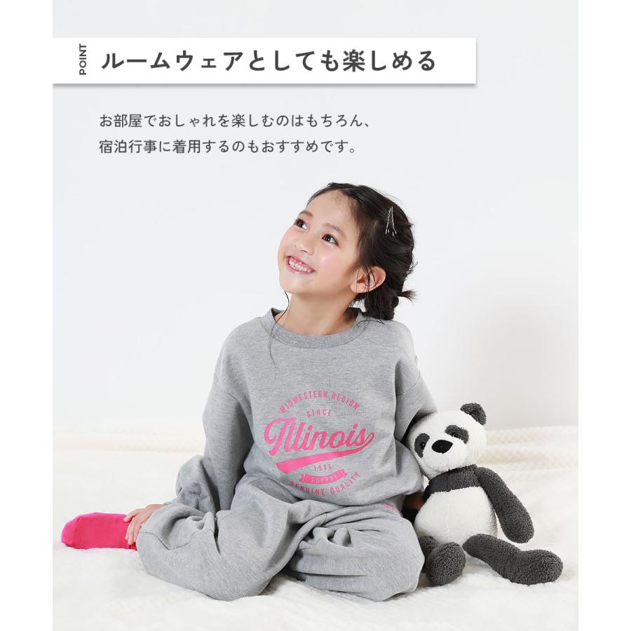 子供服 【普段着でもルームウェアでも】ガールズ ぽかぽか裏起毛 プリントセットアップキッズ 女の子 ルームウェア パジャマ デビロック devirock | devirock | 06