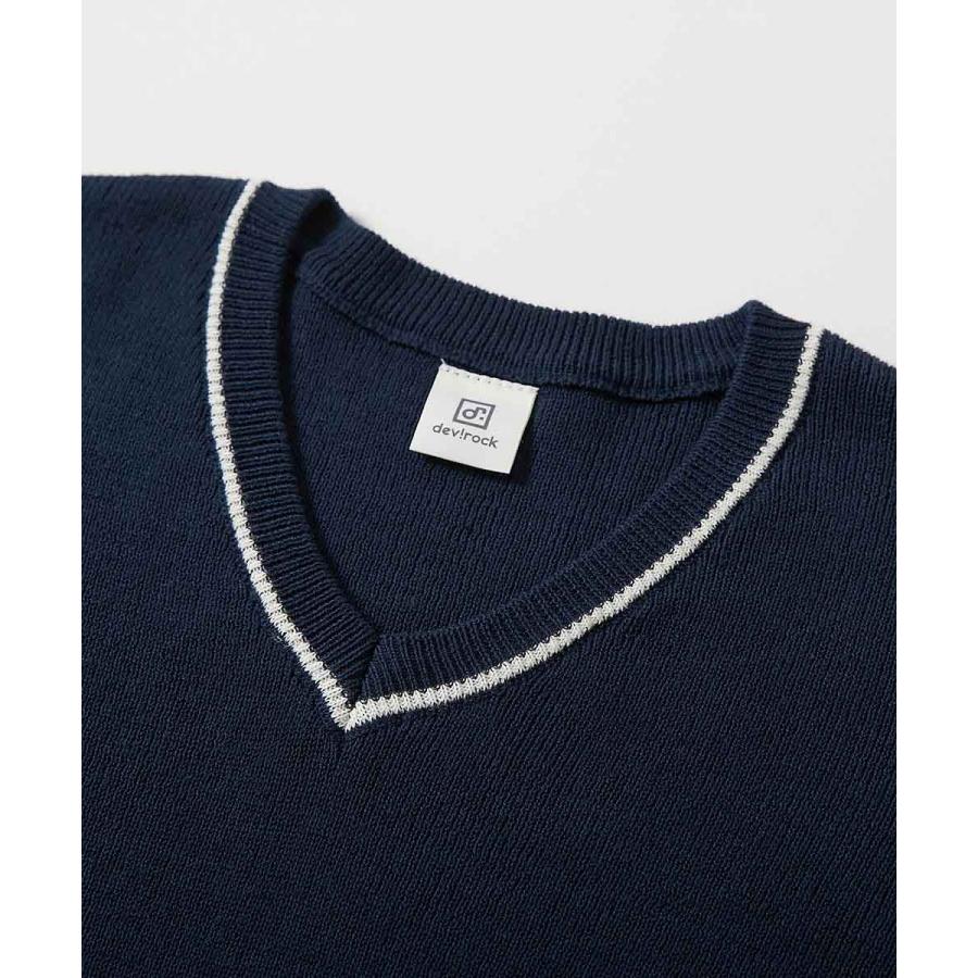綿100％ 洗える スクールニット Vネック プルオーバー キッズ 子供服 男の子 女の子  デビロック devirock | devirock | 15