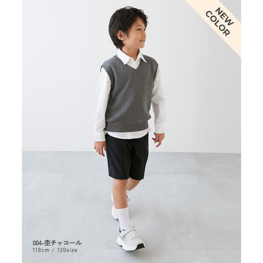 綿100％ 洗える スクールニット Vネック ベスト キッズ 子供服 男の子 女の子  デビロック devirock | devirock | 13