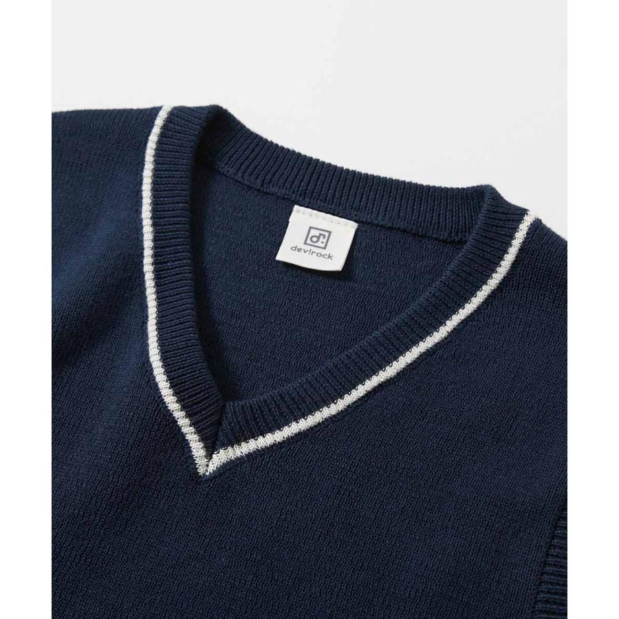 綿100％ 洗える スクールニット Vネック ベスト キッズ 子供服 男の子 女の子  デビロック devirock | devirock | 15