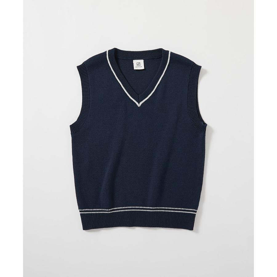 綿100％ 洗える スクールニット Vネック ベスト キッズ 子供服 男の子 女の子  デビロック devirock | devirock | 18