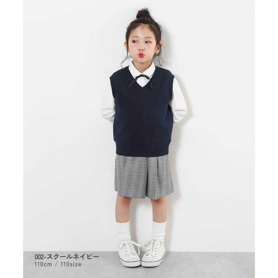 綿100％ 洗える スクールニット Vネック ベスト キッズ 子供服 男の子 女の子  デビロック devirock | devirock | 11