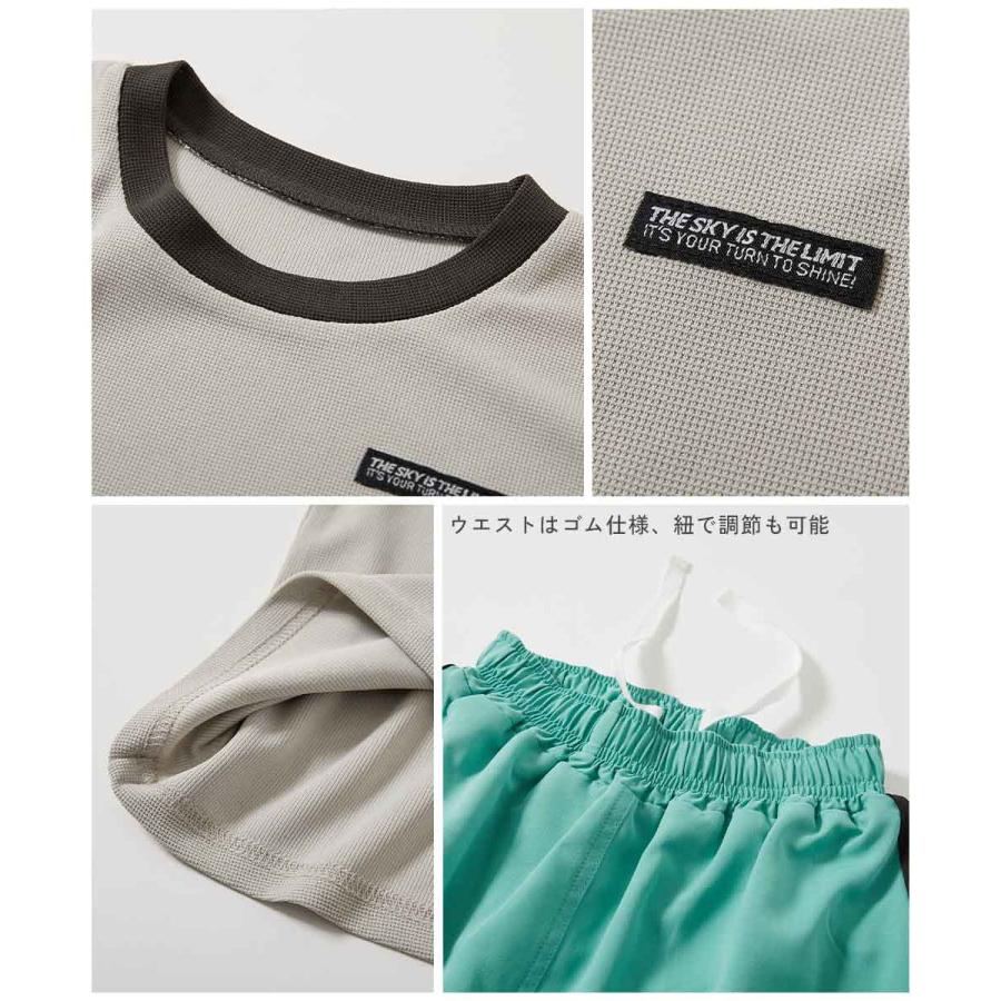 【アウトレット】水着 セットアップ水着 プールグッズ 水泳 海水浴 UVカット ラッシュTシャツ&ラインサーフパンツ セットアップ水着 キッズ 子供服 | devirock | 11