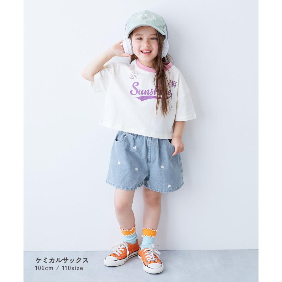 半ズボン デニムパンツ ハーフパンツ ショートパンツ ボトムス ハートと花がえらべる 刺繍 デニム ショートパンツ devirock 26summer_girls | devirock | 09