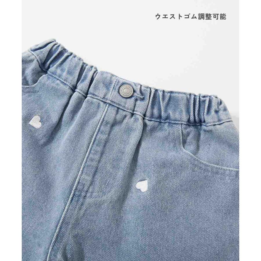 半ズボン デニムパンツ ハーフパンツ ショートパンツ ボトムス ハートと花がえらべる 刺繍 デニム ショートパンツ devirock 26summer_girls | devirock | 12