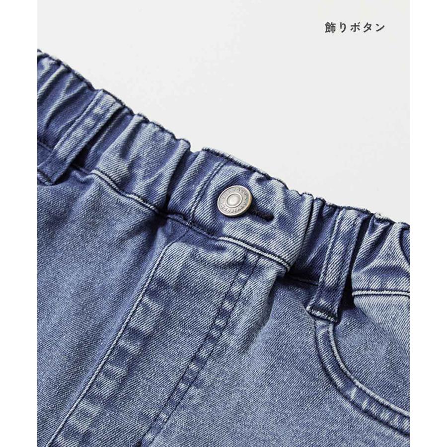 デニムパンツ ハーフパンツ ボトムス ストレッチデニム ケミカルウォッシュ 裾フリンジ ショートパンツ キッズ 爆買 26summer_girls | devirock | 12
