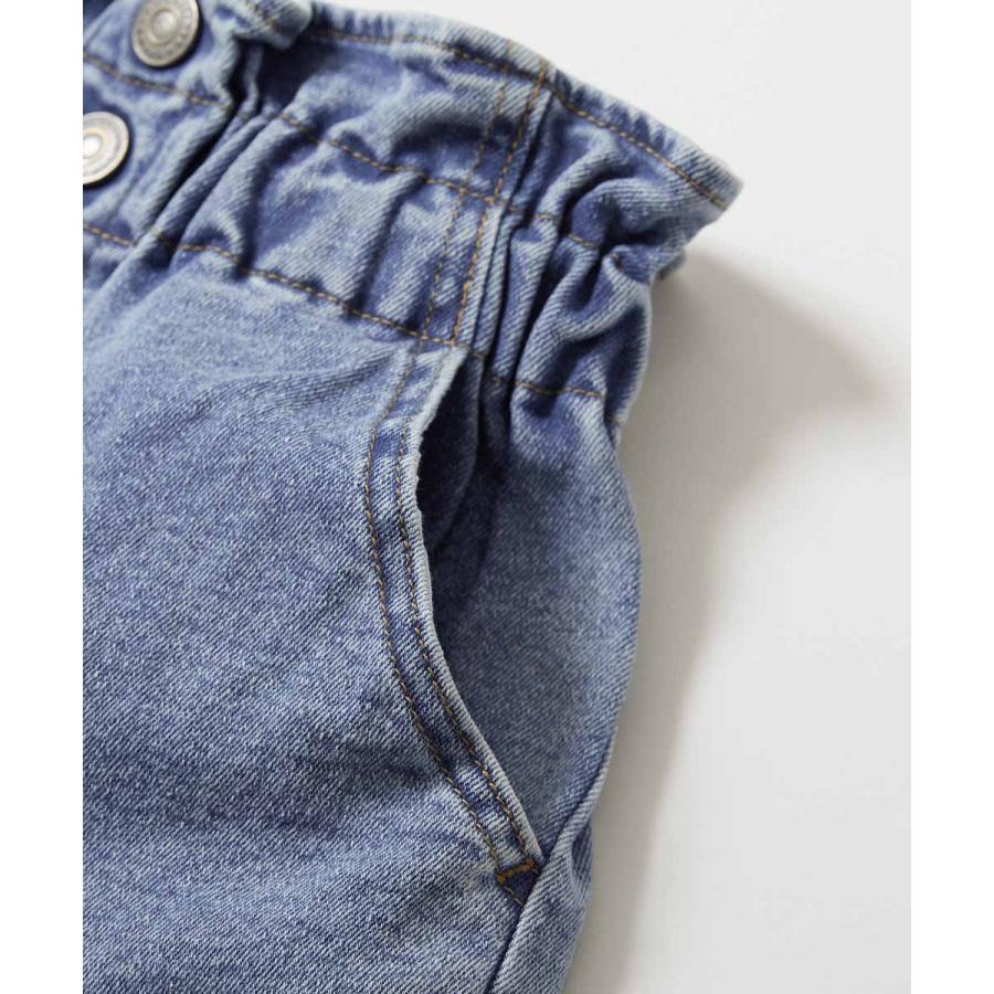 デニムパンツ ハーフパンツ 短パン ボトムス ストレッチデニム ハイウエスト フリルショートパンツ キッズ デビロック 26summer_girls | devirock | 12