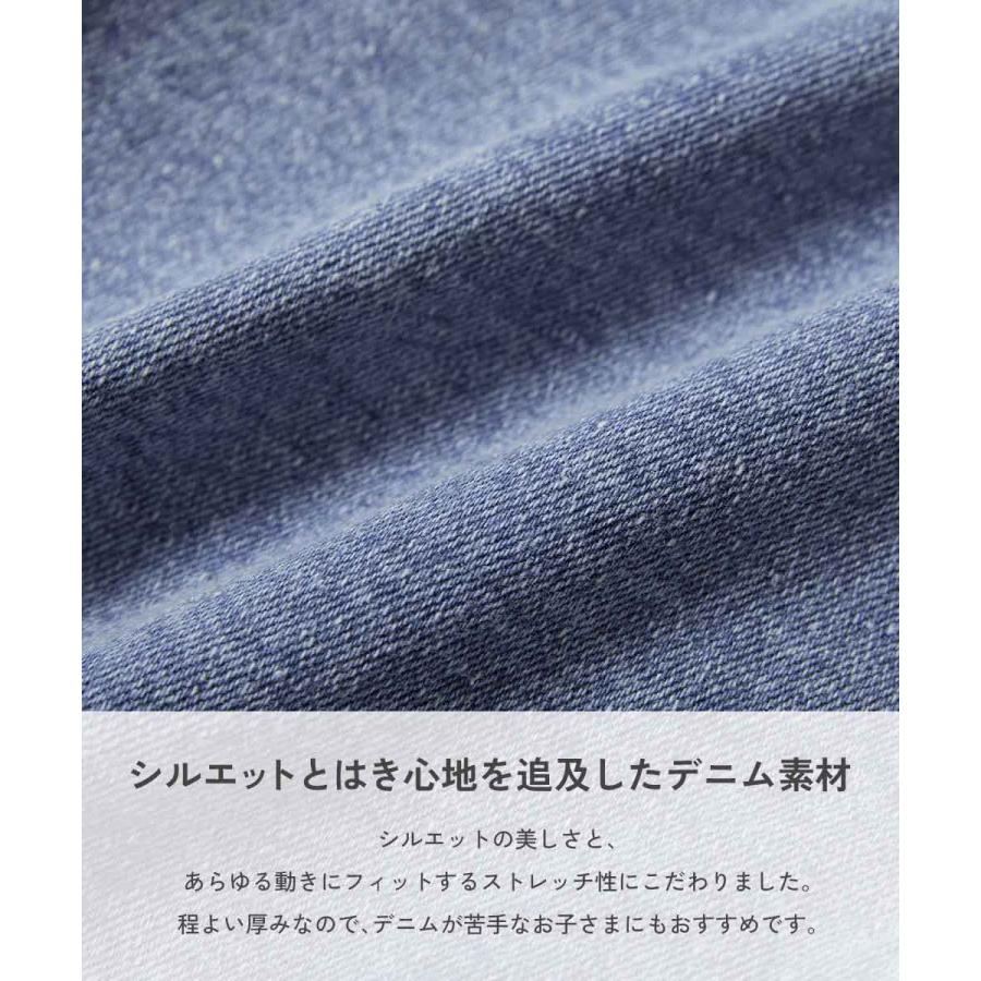 デニムパンツ ハーフパンツ 短パン ボトムス ストレッチデニム ハイウエスト フリルショートパンツ キッズ デビロック 26summer_girls | devirock | 06