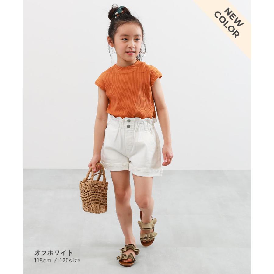 デニムパンツ ハーフパンツ 短パン ボトムス ストレッチデニム ハイウエスト フリルショートパンツ キッズ デビロック 26summer_girls | devirock | 07