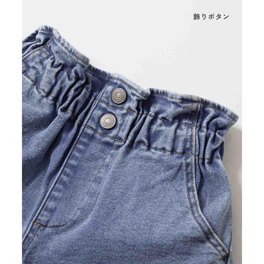 デニムパンツ ハーフパンツ 短パン ボトムス ストレッチデニム ハイウエスト フリルショートパンツ キッズ デビロック 26summer_girls | devirock | 11