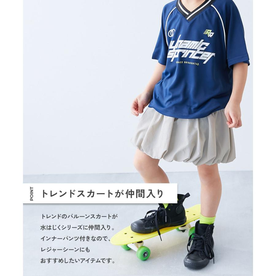 ミニスカート インナーパンツ付 ボトムス スカート スカッツ 水はじく 撥水 ナイロン バルーンギャザースカート（インパン付き）  25ss_ガールズトレンド | devirock | 02