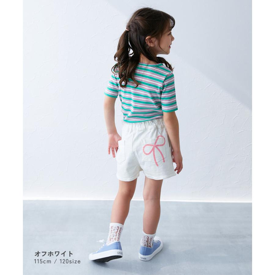 ハーフパンツ ショートパンツ ボトムス 楽デニム リボンデザインショートパンツ キッズ 子供服 女の子  デビロック devirock 25ss_ガールズトレンド | devirock | 07