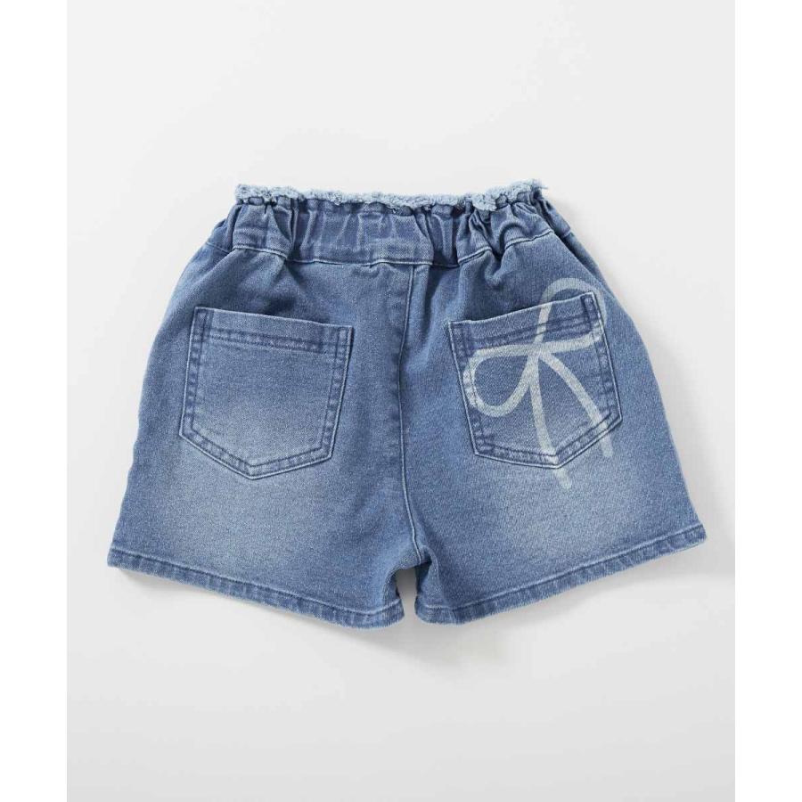 ハーフパンツ ショートパンツ ボトムス 楽デニム リボンデザインショートパンツ キッズ 子供服 女の子  デビロック devirock 25ss_ガールズトレンド | devirock | 16