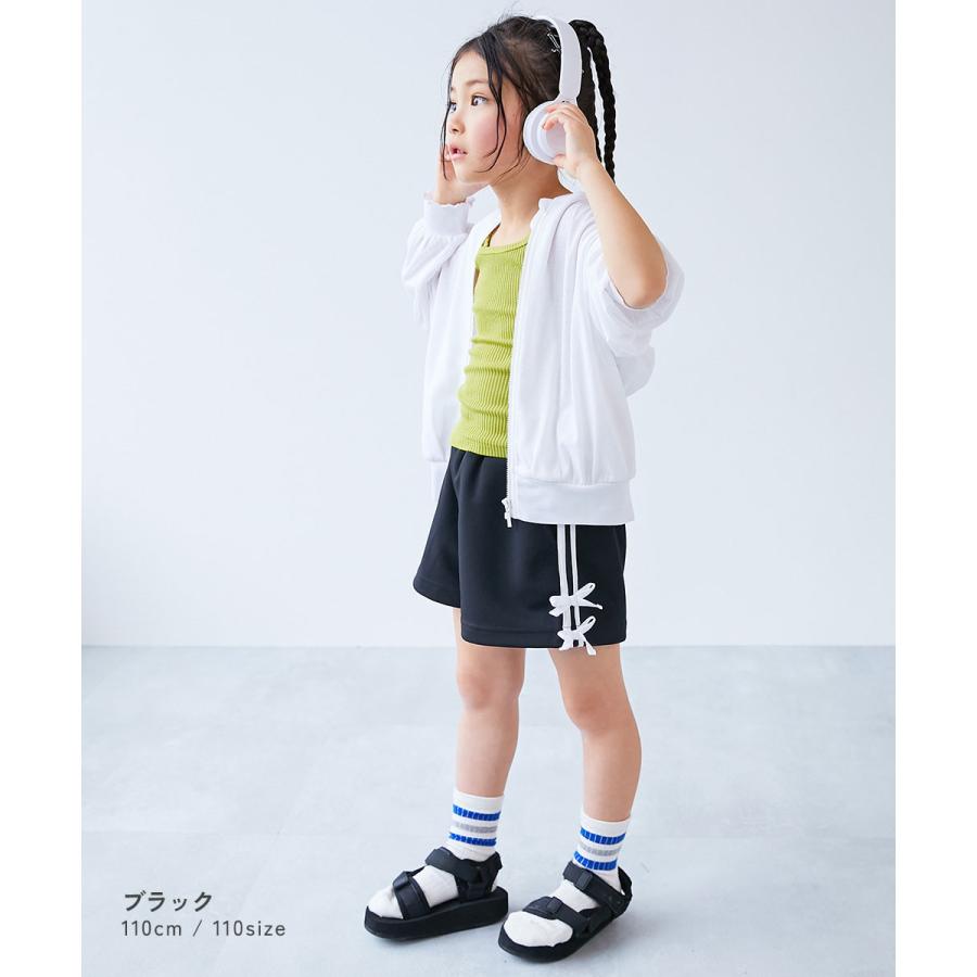 ウエストゴム リボン ハーフパンツ ボトムス リボン付き サイドラインショートパンツ キッズ デビロック devirock 26summer_girls | devirock | 08