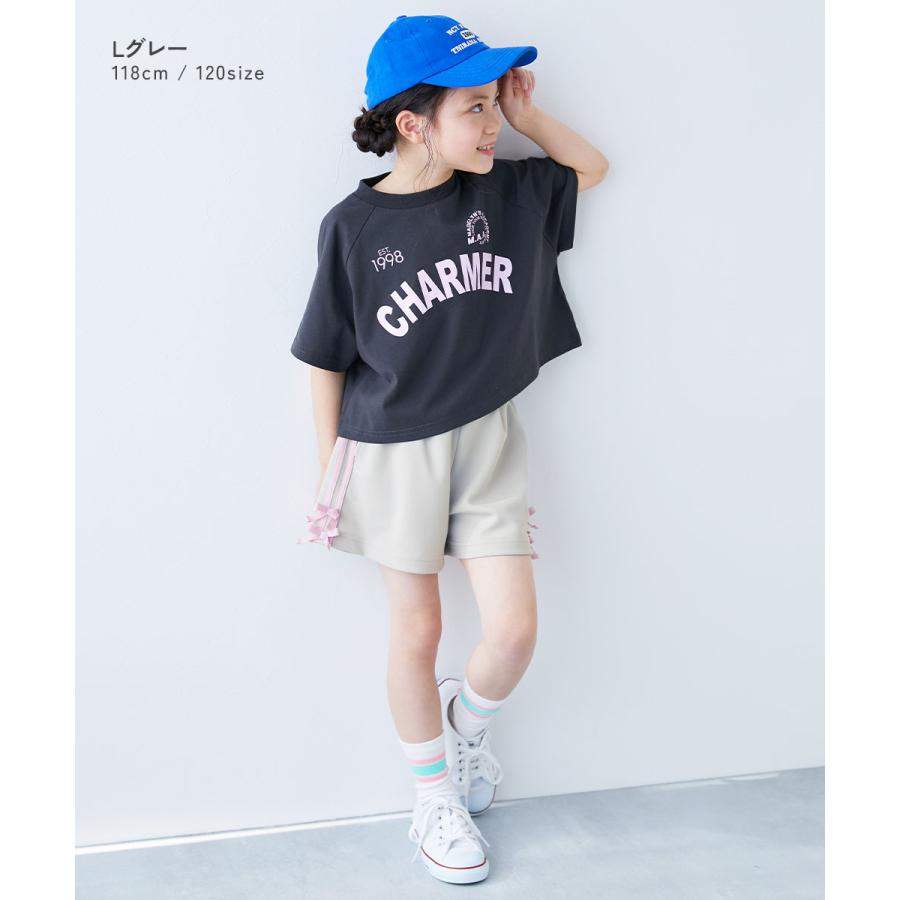 ウエストゴム リボン ハーフパンツ ボトムス リボン付き サイドラインショートパンツ キッズ デビロック devirock 26summer_girls | devirock | 10